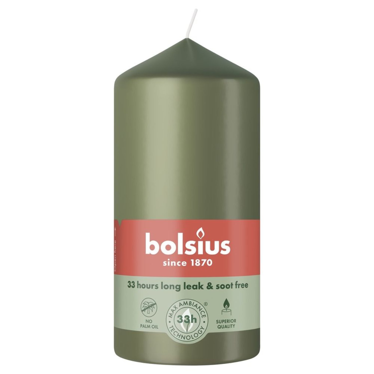 Kdmd Unisex Olive Fresh Bolsius Candle 120 X 58Mm 2 Pack - Image 2