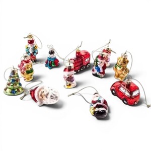 Set of 12 Retro Characters Christmas Decorations