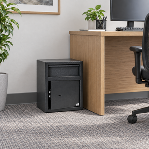 25L Grey Key Lock Deposit Safe for Home & Office