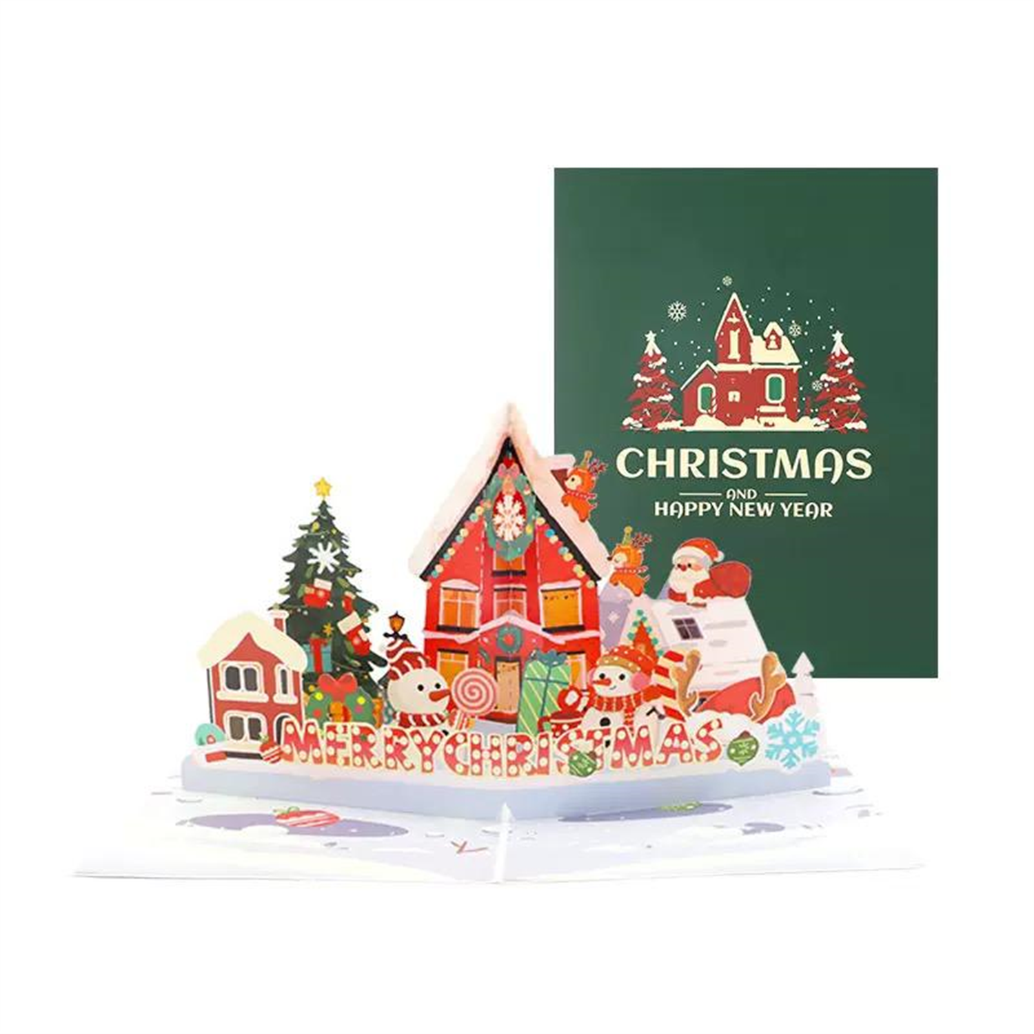  - Festive Home Scene Pop Up Christmas & New Year Card - Image 3