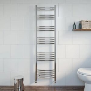 Heatsync Bathroom Heated Towel Rail Radiator Curved Chrome 1600x450mm