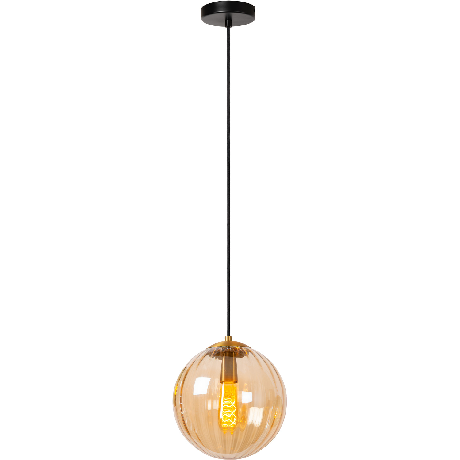 Lucide Unisex Amber 'Monsaraz' Dimmable Adjustable Stylish Retro Indoor Pendant Lamp 1Xe27 In Small - Image 5