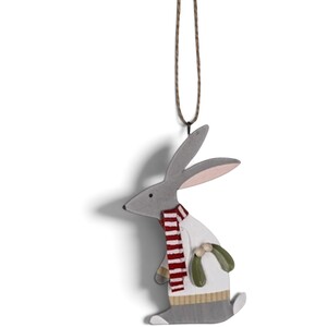 Hare in White Jumper Christmas Tree Decoration