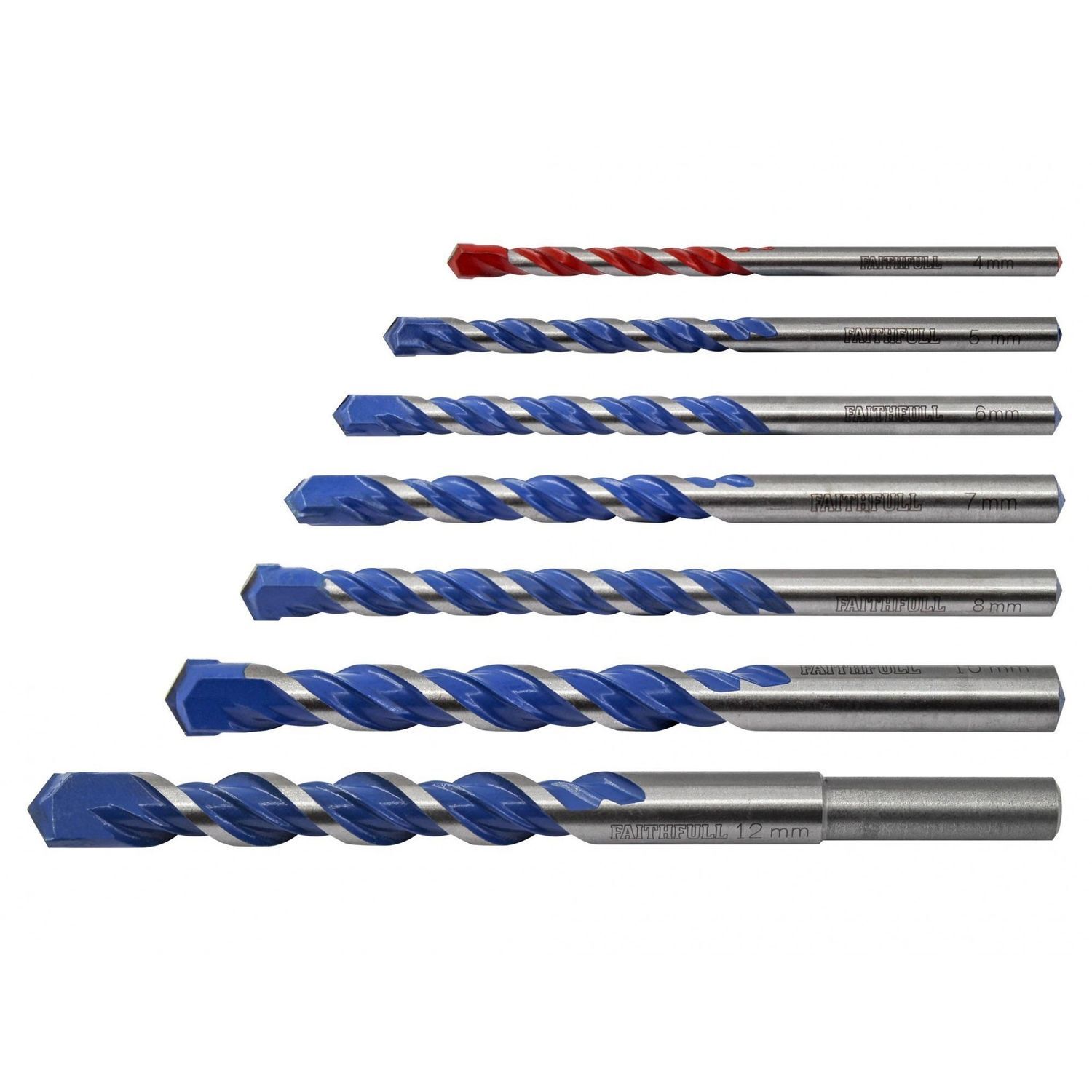 Faithfull Multi Construction Drill Bits E - Multi Colour