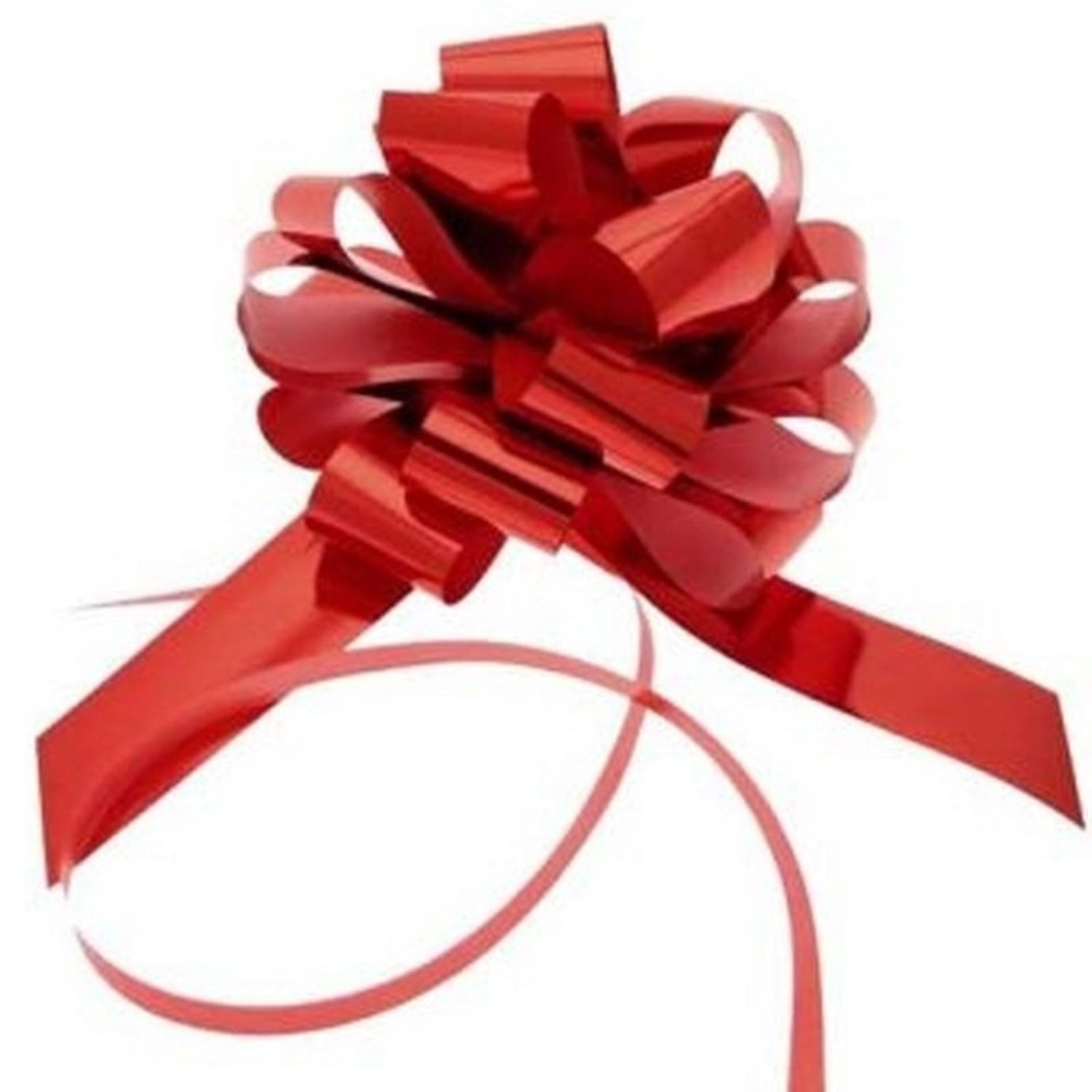  - Metallic Pull Bow 31mmRed Party Decoration - Image 2