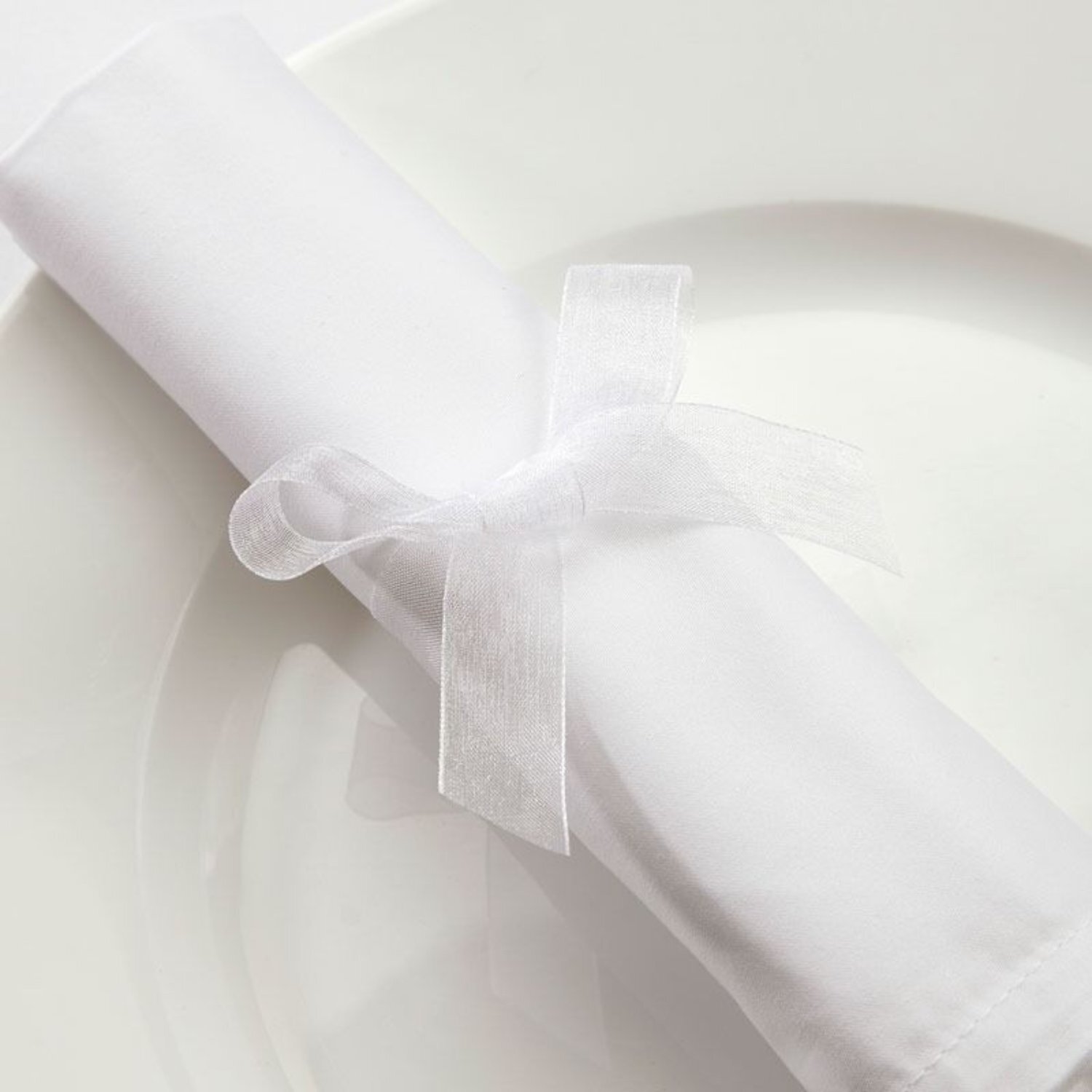 Kdmd White Woven Edge Organza 3 Pack - White