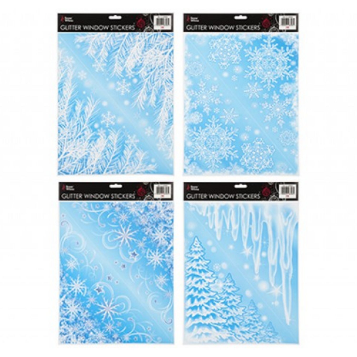 Kdmd Unisex Blue Glitter Window Stickers Assorted 6 Pack In - Image 3