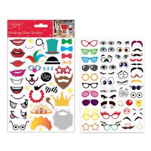 Party Face Glass Stickers 5 Pack