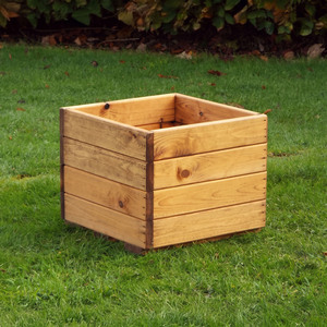 Wooden Square Redwood Outdoor Flower Pot Garden Planter 36cm