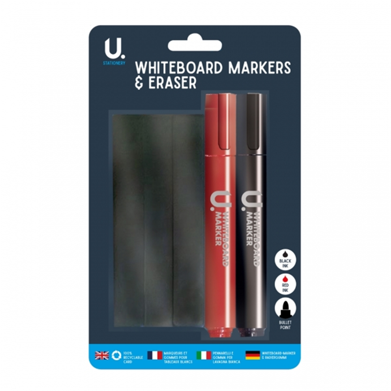 B&Q -  Whiteboard Markers Eraser Set Key Features Complete Whiteboard Set Includes 2 Dry Wipe Markers And 1 Board Eraser Smooth Writing - Image 4