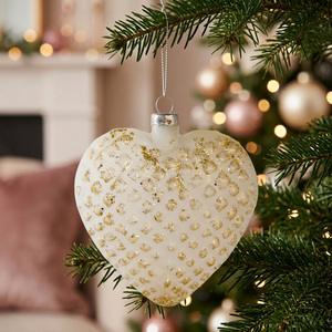Glitter Ridged Heart Decoration