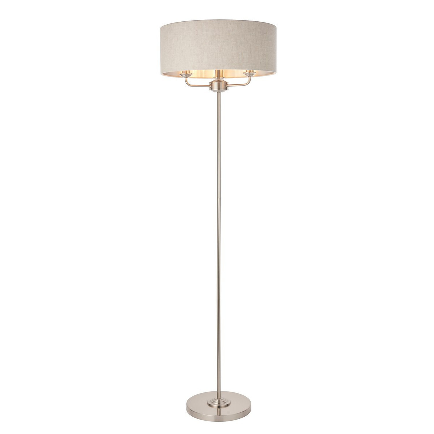 B&Q -  Luminosa Highclere Base & Shade Floor Lamp Brushed Chrome PlateNatural Linen - Image 6