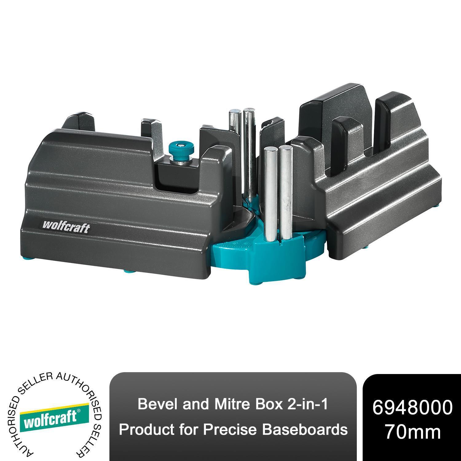 Wolfcraft 2-In-1 Bevel Gauge Mitre Box 6948000 Make Mitre Cuts Measure Angles - Image 7