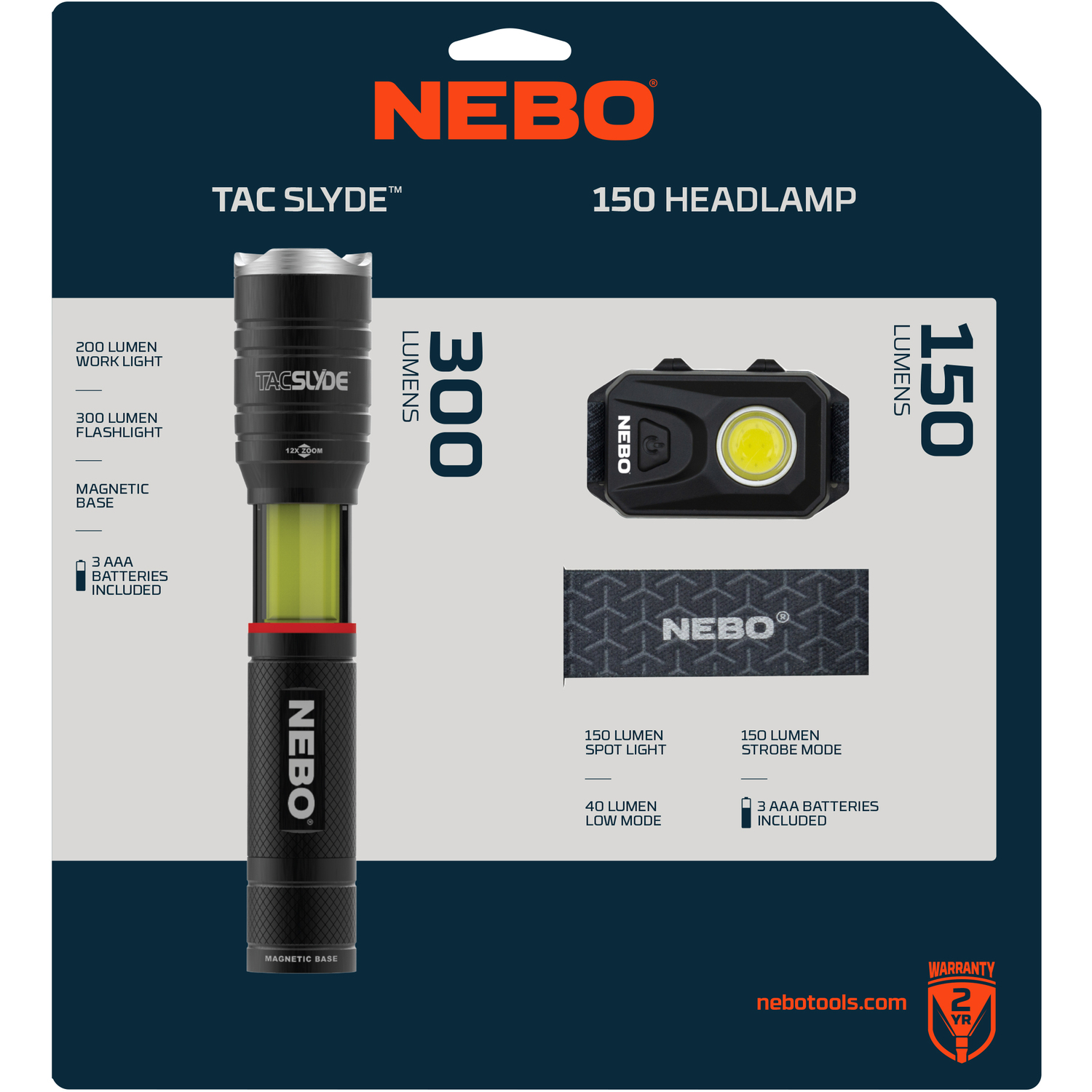 Tac Slyde Flash And 150 Headlamp Combo Pack Light Nebo - Image 3
