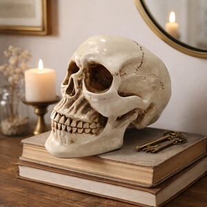 Realistic Resin Skull Ornament  Halloween Gothic Décor