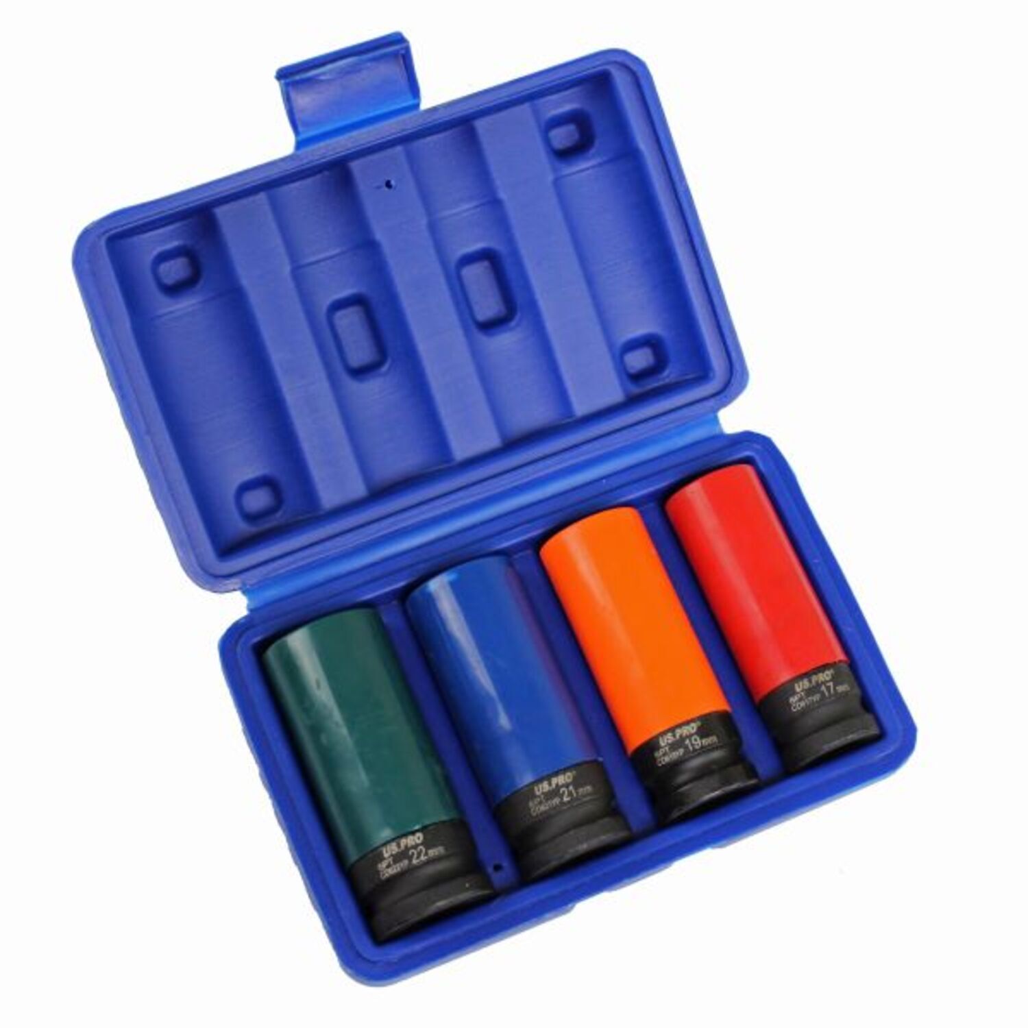 Us Pro Tools 4Pc 1/2" Dr Deep Impact Sockets For Alloy Wheels 17, 19, 21, 22Mm 3724