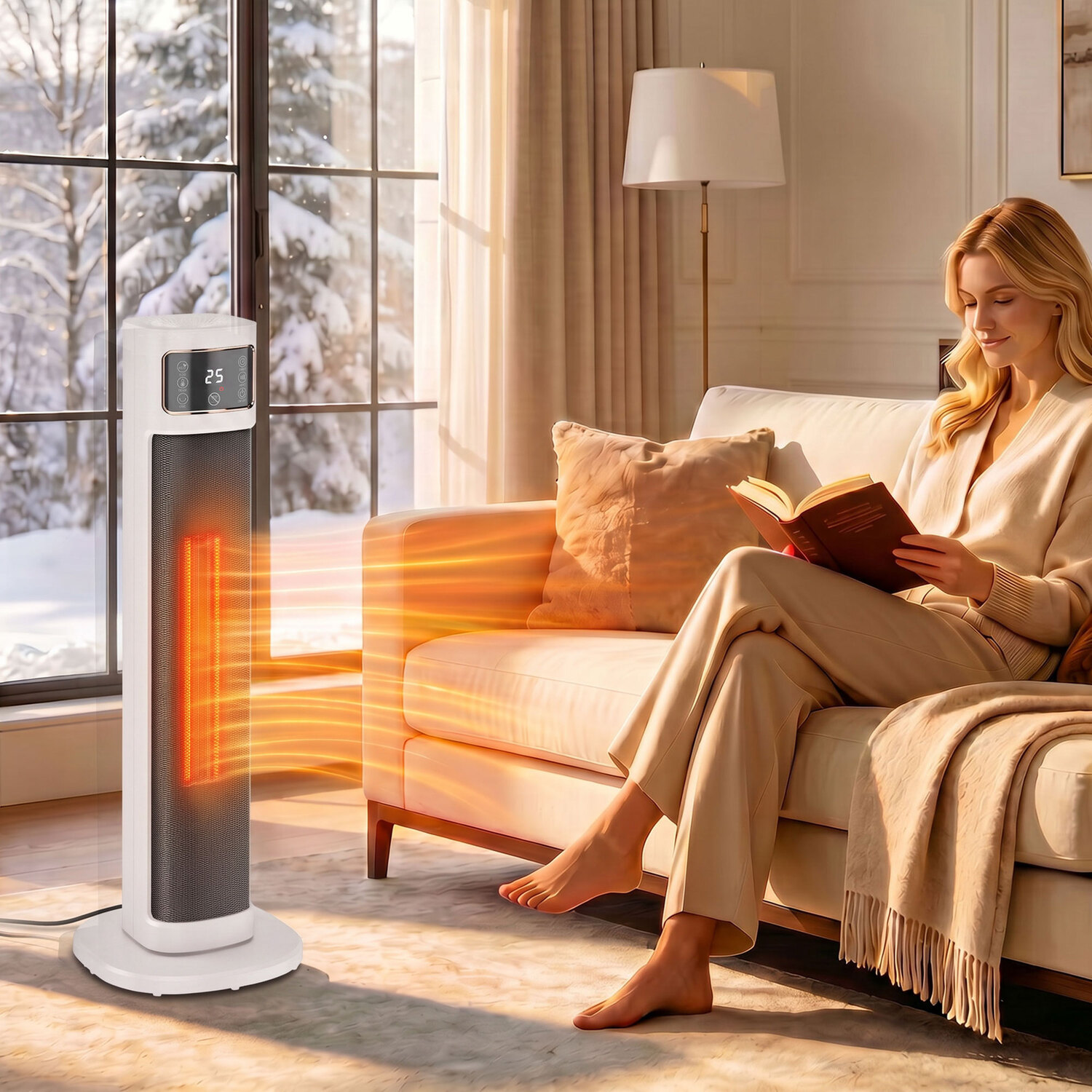 Rackhams Portable Space Heater, 2000W Electric Ceramic Heater With 4 Modes - Image 3