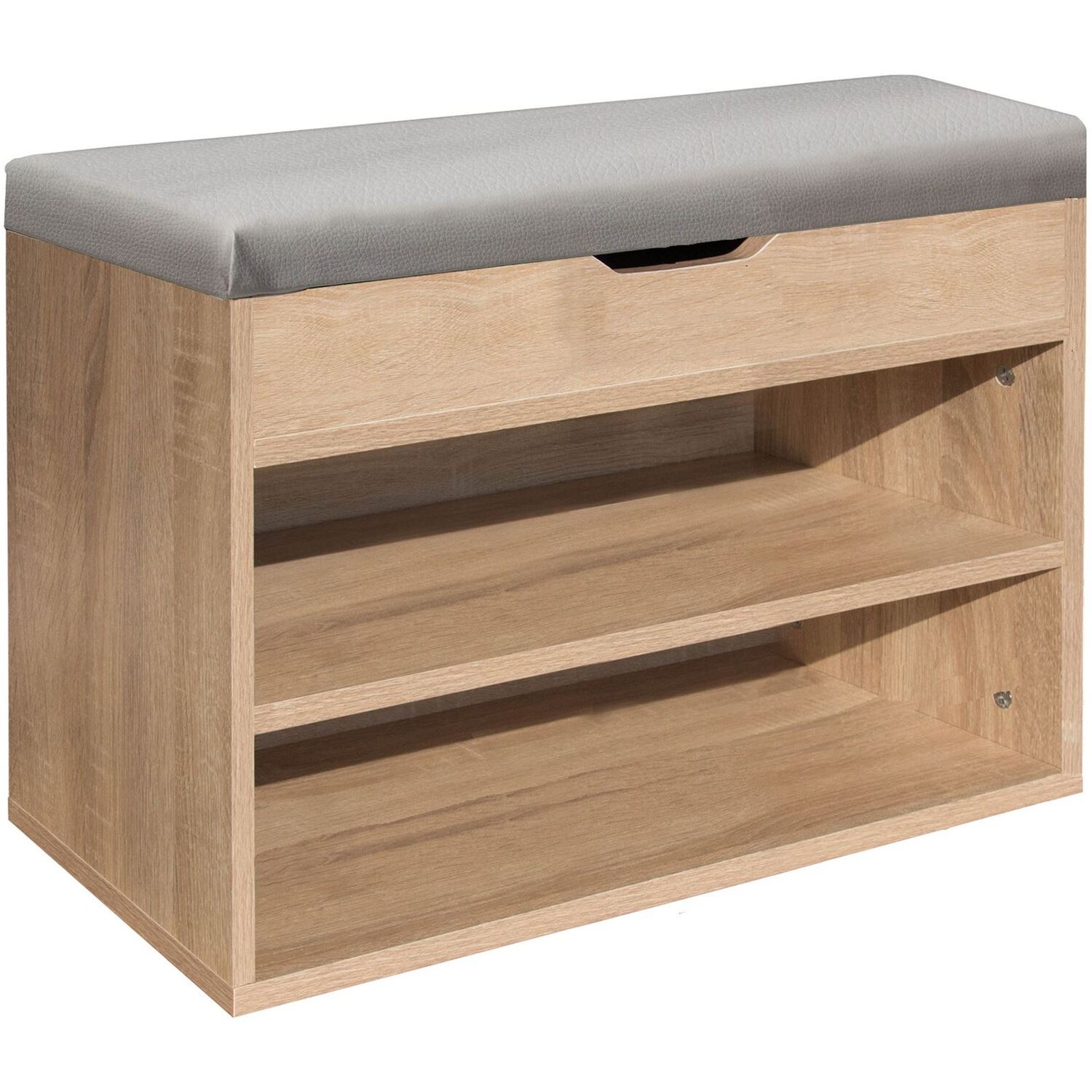 Grey Wooden Shoe Storage Rack Bench with Padded Seat - Gr8 Home - Wood - Extra Small - Image 5
