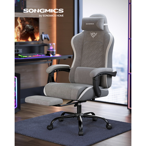 SONGMICS Gaming Chair, Ergonomic Reclining Office Chair with Footrest, 150 kg Capacity