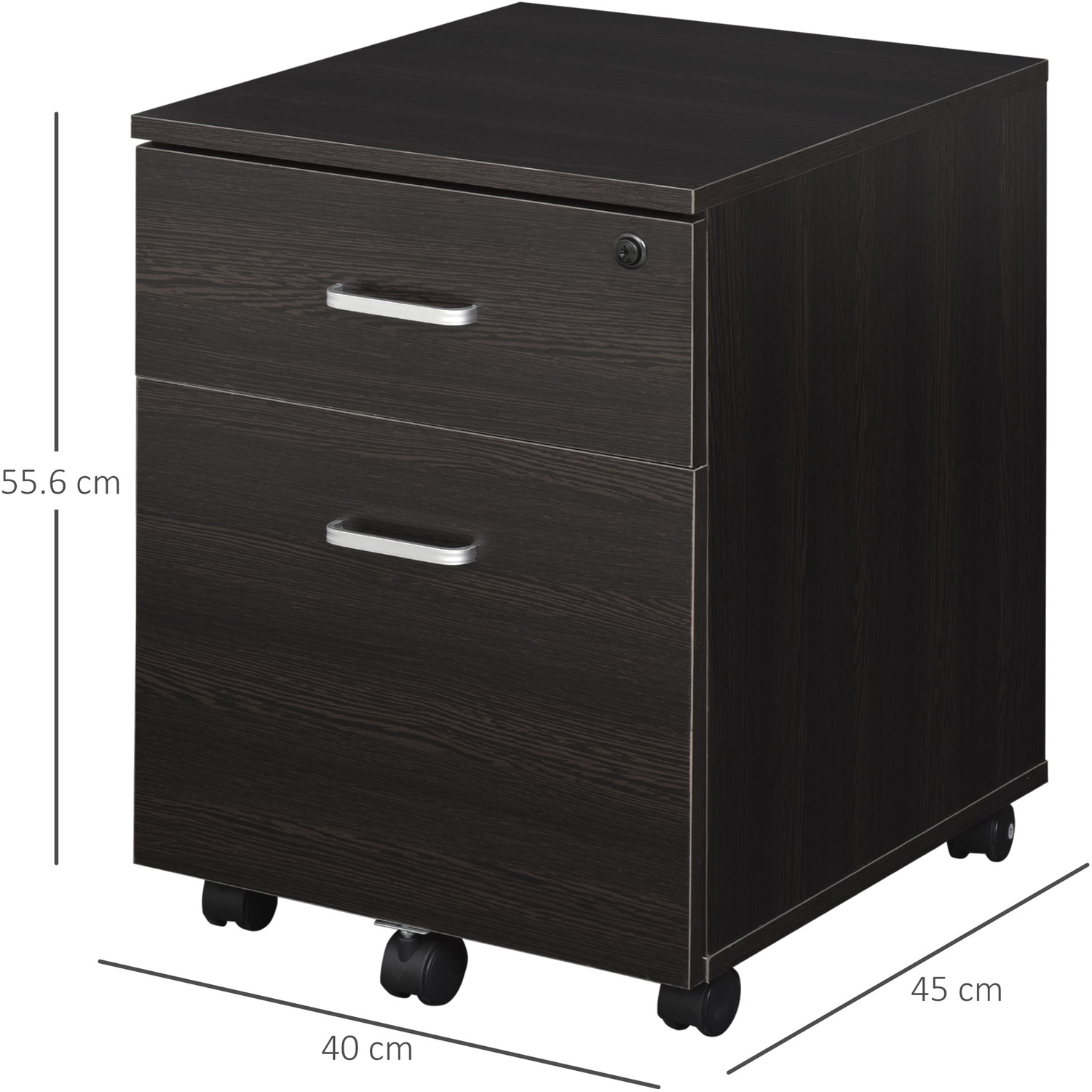 Drawer Locking Office Filing Cabinet - Black