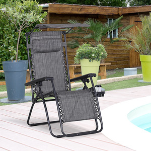 Grey Outsunny Zero Gravity Garden Deck Folding Chair shot 877850
