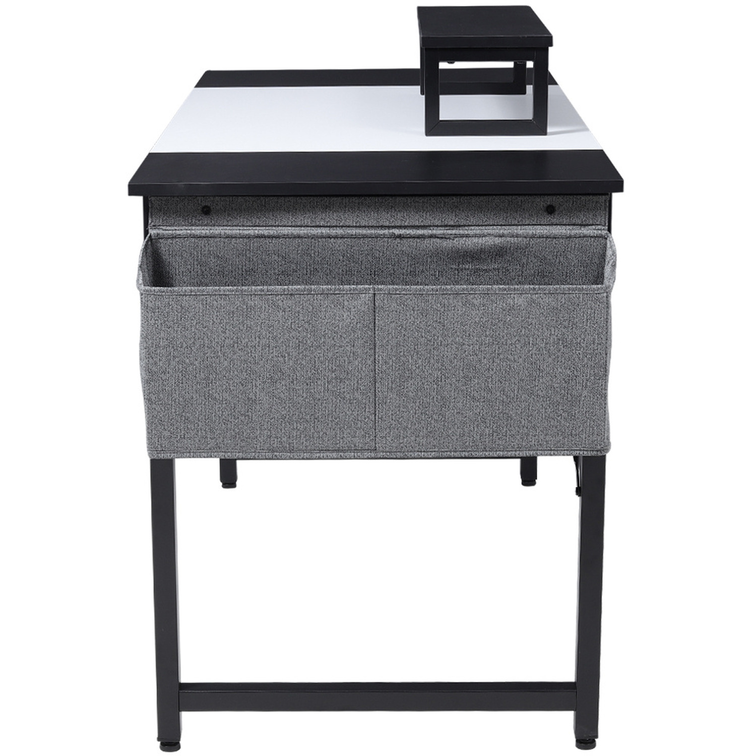 Tiger Grain Computer Desk With Side Storage Bag - White 120cm