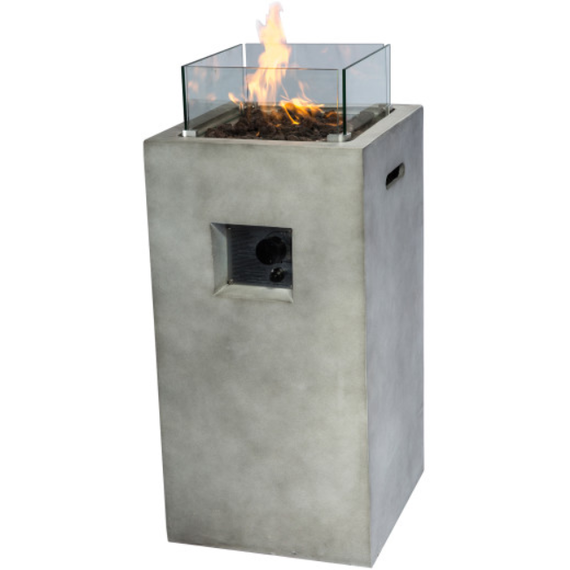 Column Outdoor Small Gas Fire Pit Heater with Screen