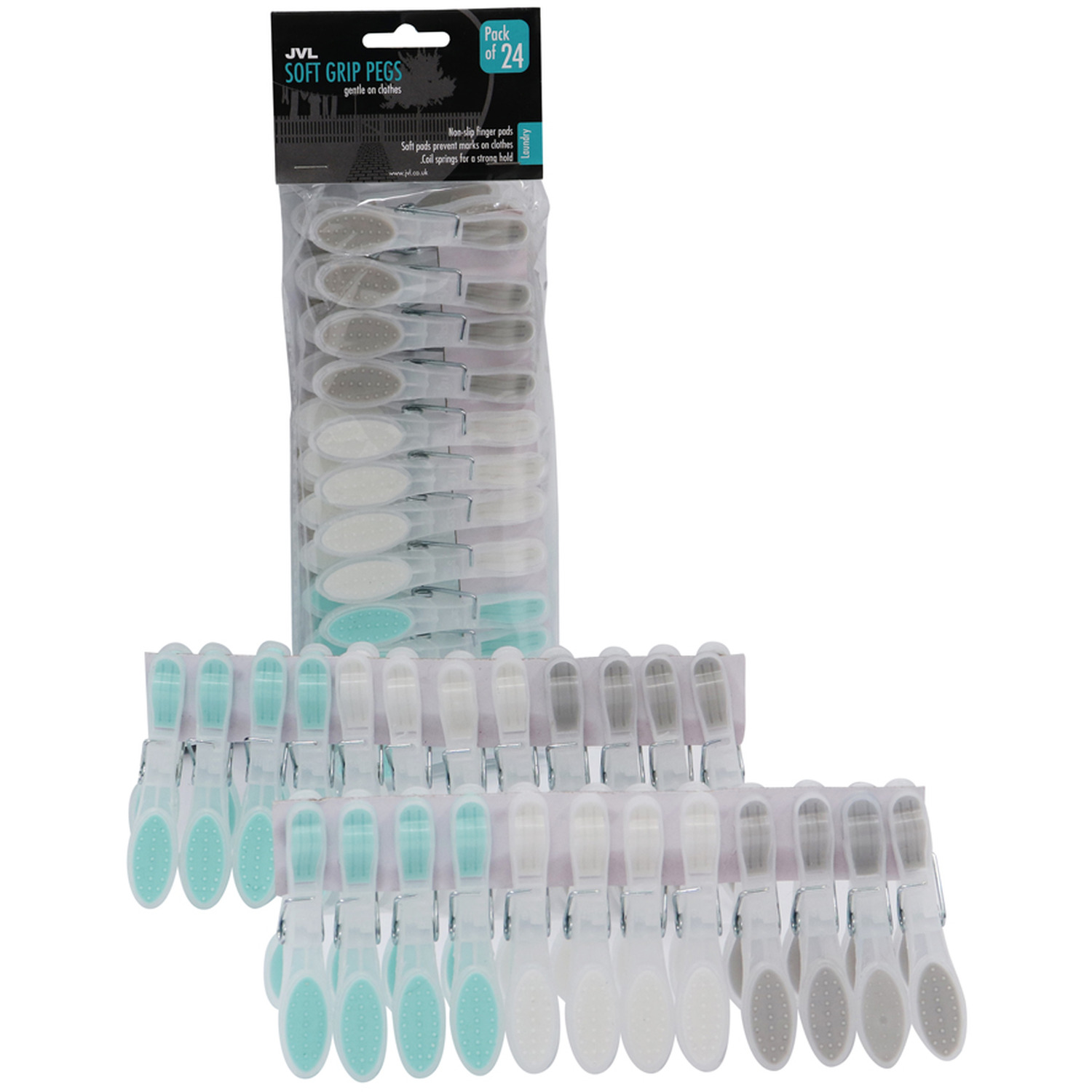 Image of JVL Soft Grip Clothes Pegs - Assorted