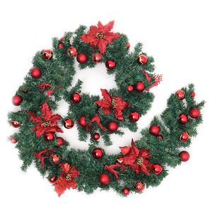 LED Light Pine Needle Berry Ball Flower Garland