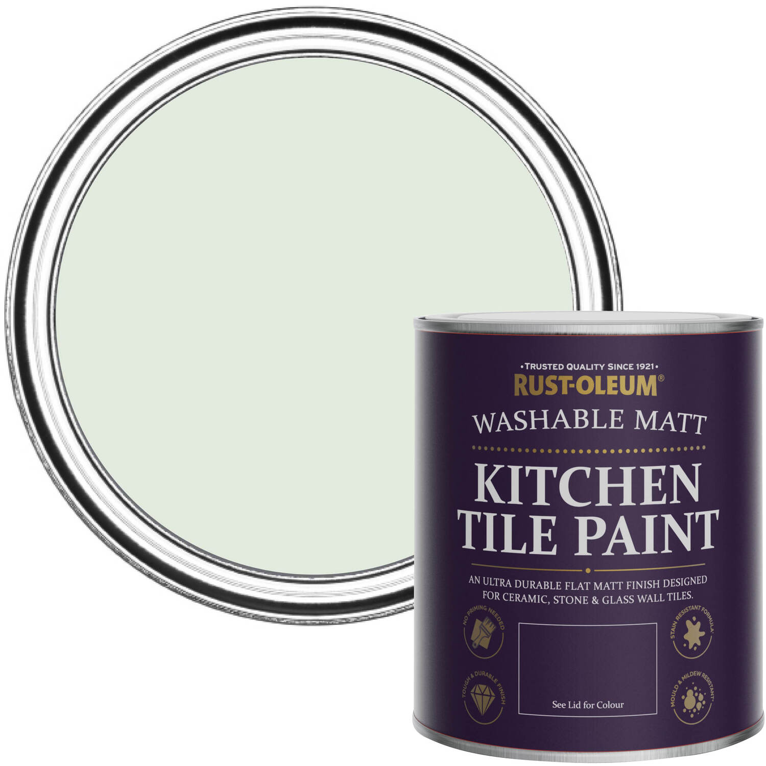 Rust-Oleum  Kitchen Tile Paint Matt - Sage Mist 750ml -  green