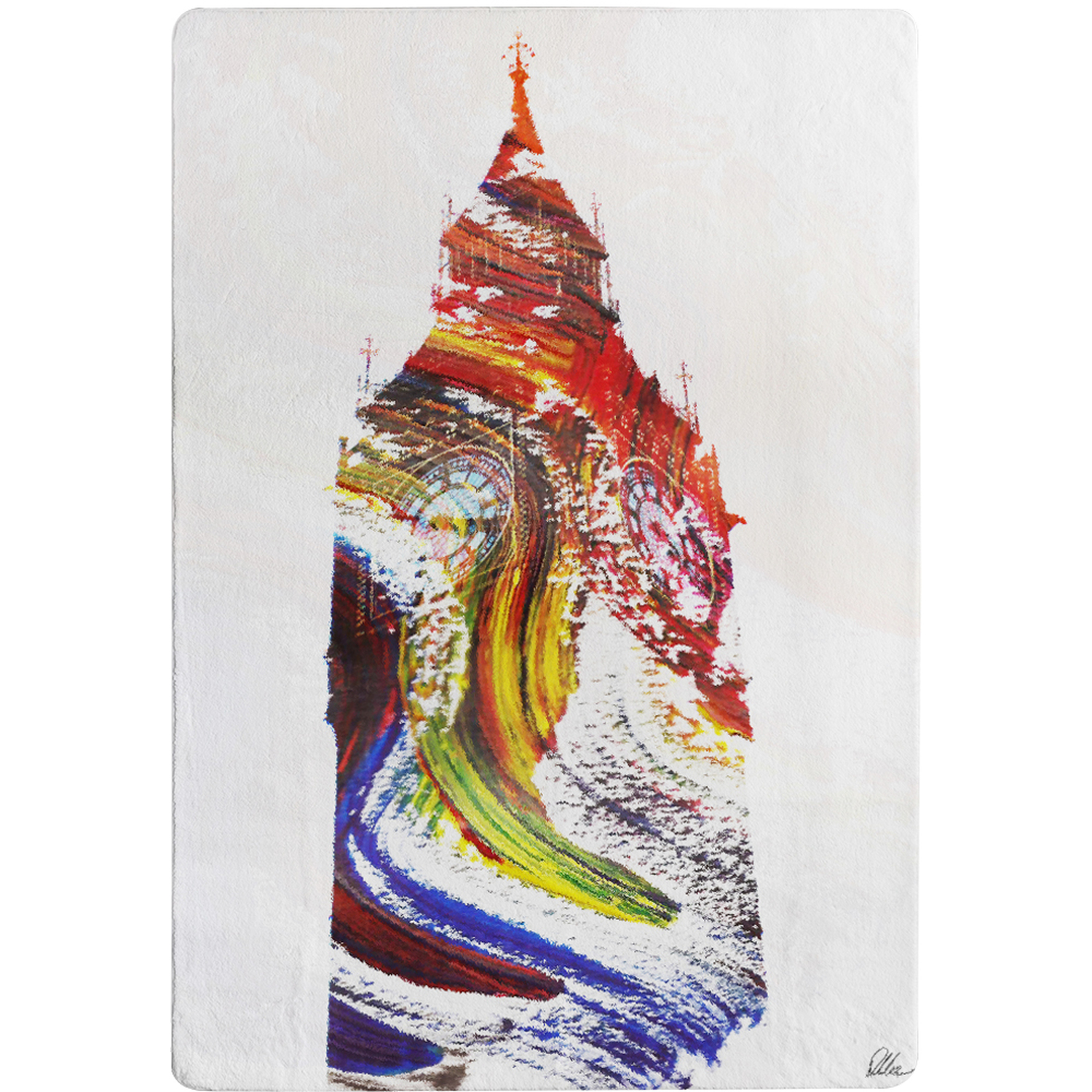 Swirly Ben Rug - Red / 150cm