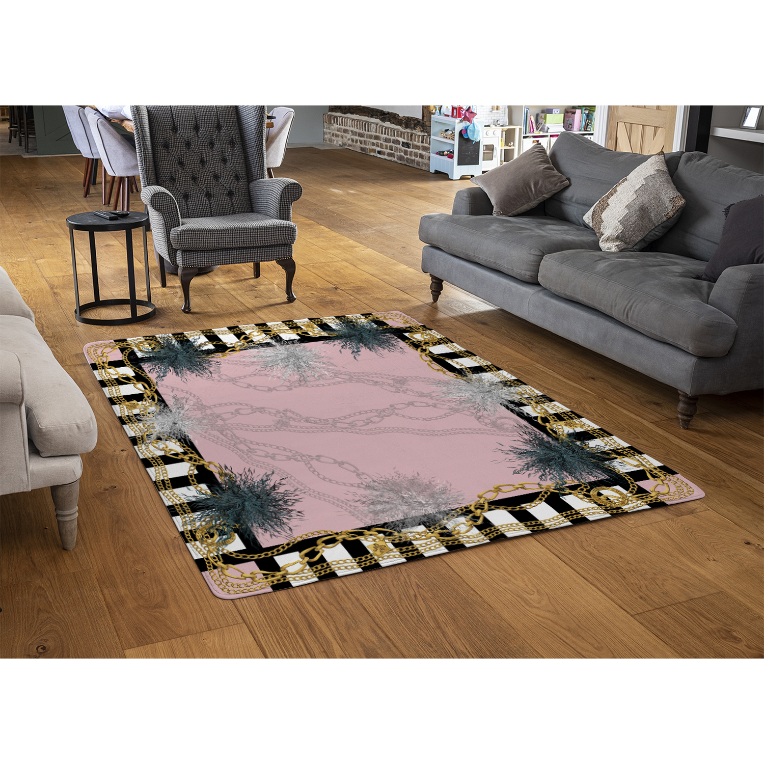 Chains Rug - Pink / 150cm thumbnail