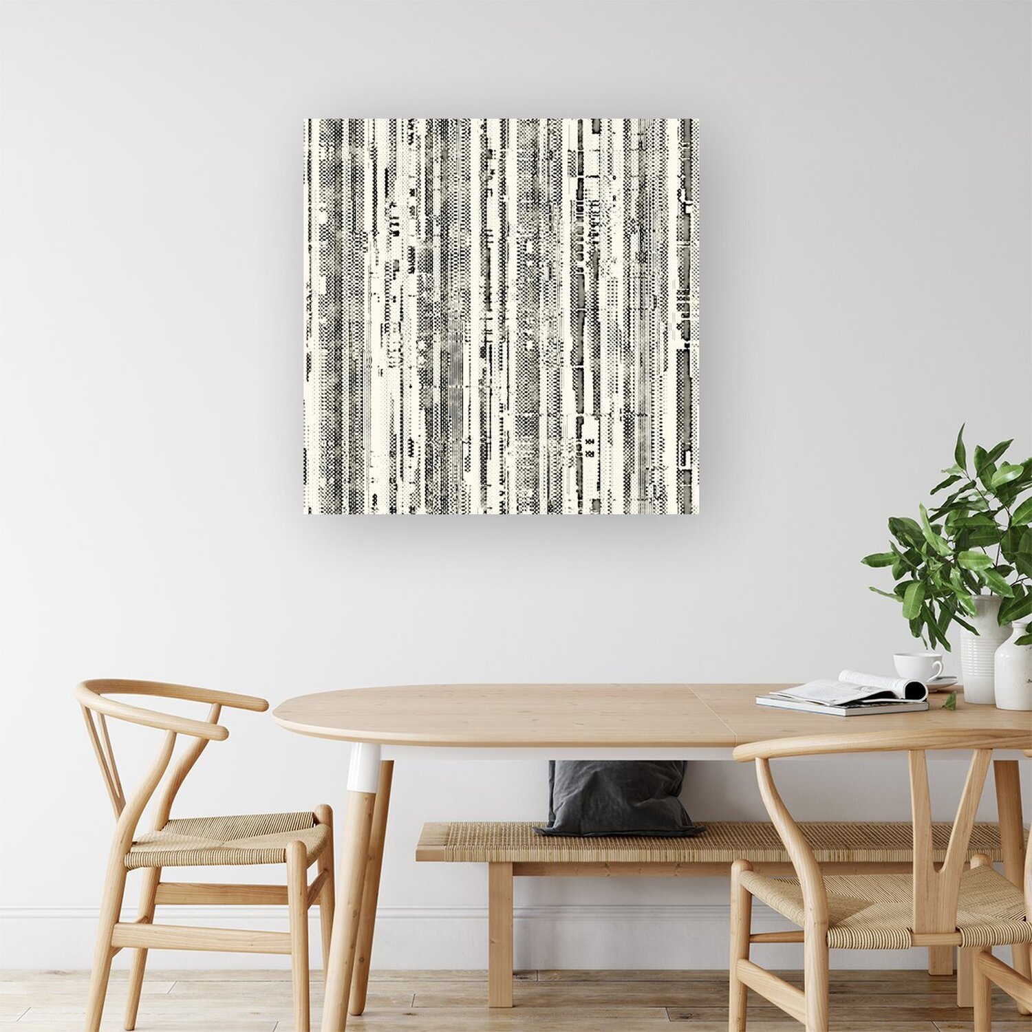 Warren Reed - Designer - Washed Out Canvas Pattern Canvas Print - Grey / Extra Large thumbnail