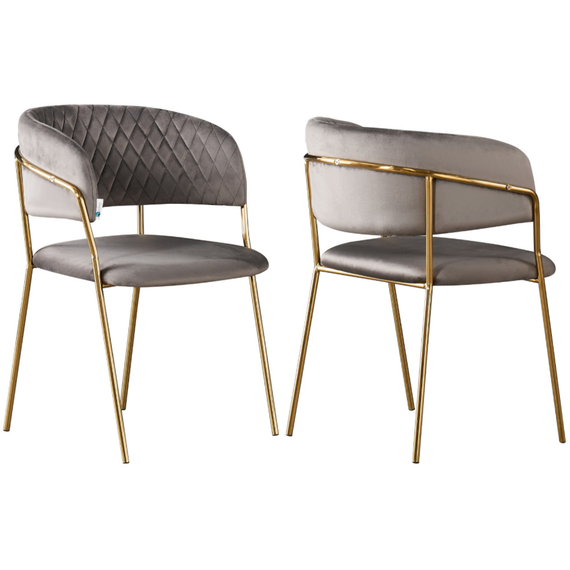 Set of 2 Atarah LUX Velvet Dining Chairs Upholstered for Kitchen Dining Room