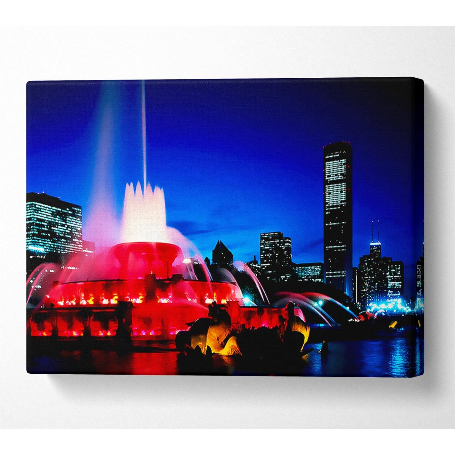 Wallart-Direct - City Fountain Of Youth Canvas Print Wall Art - Yellow / 101.6cm thumbnail