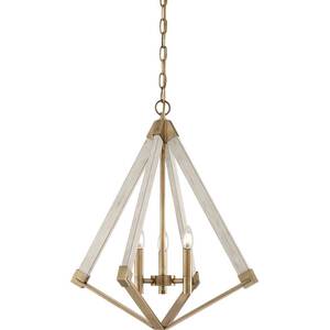 View Point Chandelier 3 Light Brass Finish, E14