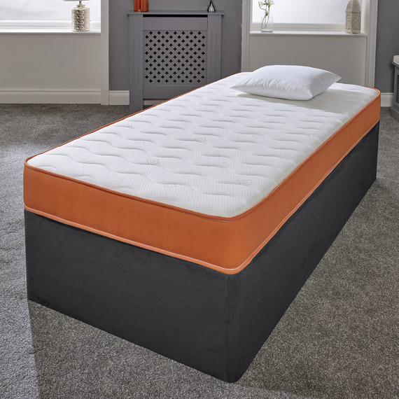 Cooltouch Essentials Wave 18cm Deep Orange Border Quilted Hybrid Spring Mattress