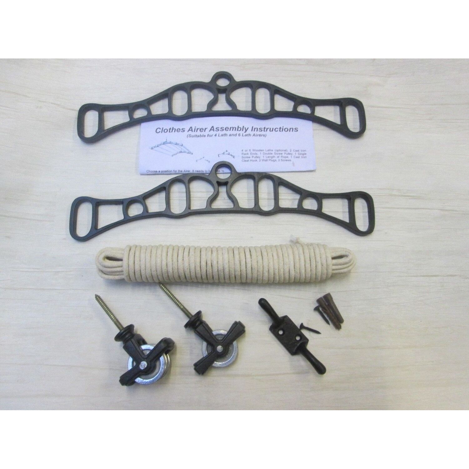 Image of 4 Lath Victorian Black Clothes Airer Kit Only - Black