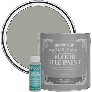 Rust-Oleum Washable Matt Floor Tile Paint - Tea Leaf 2.5L