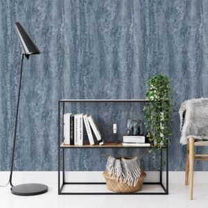 Muriva Eterna Marble Blue Wallpaper 186514 - Feature Faux Granite Stone Effect