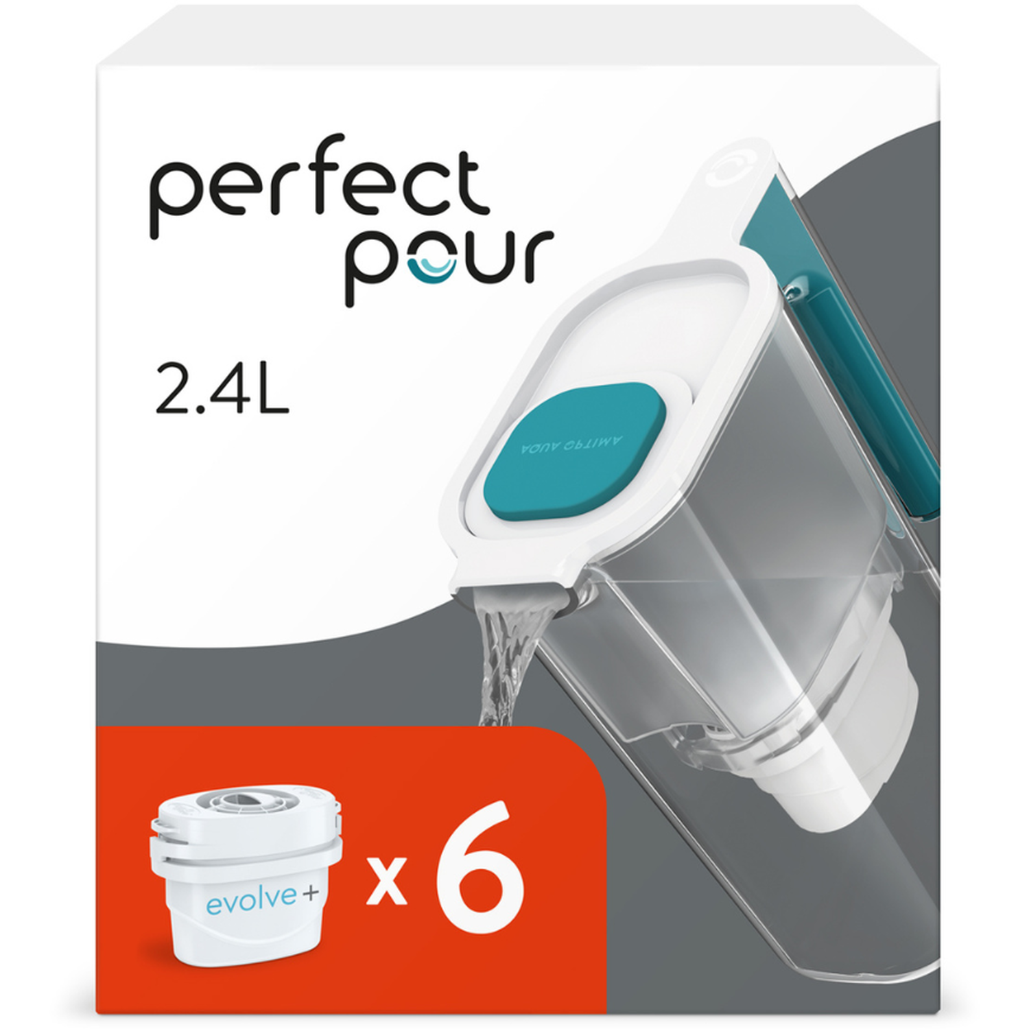 Image of Perfect Pour 2.4 Litre Water Filter Jug - Blue / 6 pack