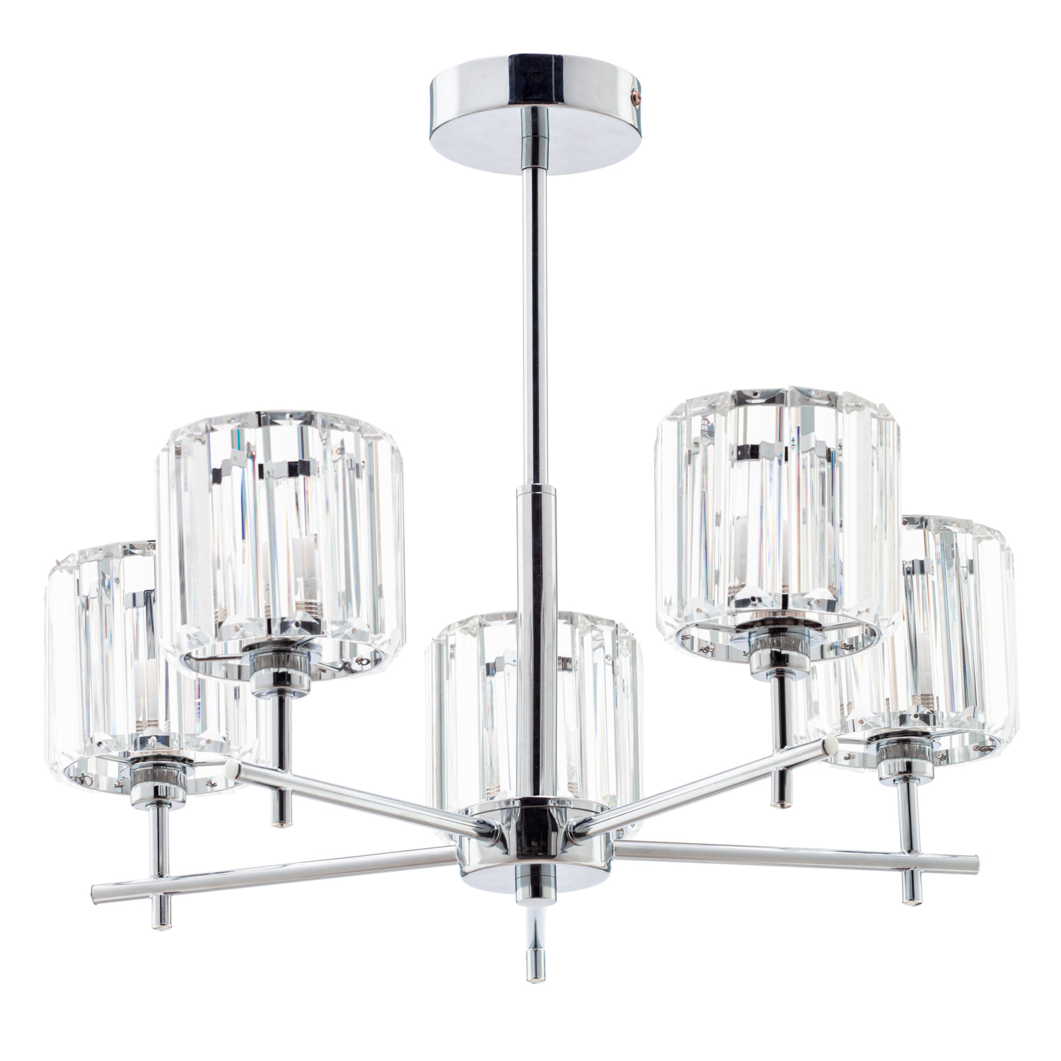 Litecraft - Skydda Bathroom Semi Flush Ceiling Light - Chrome / 47cm thumbnail
