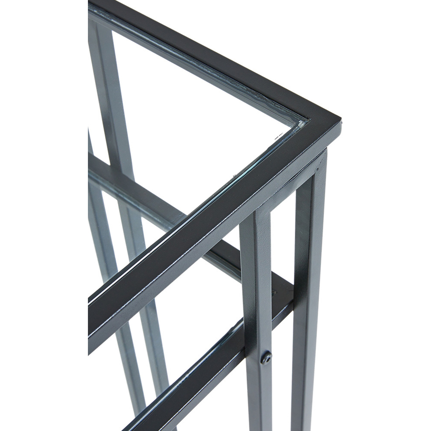Modern Curved Console Glass Table - Black 100cm 80cm
