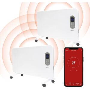 1500W Smart Panel Heater White Pack of Two with 24 Hour Timer