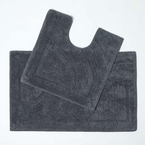 Grey Luxury Reversible Cotton Bath Mat Set shot 4226119
