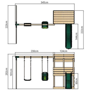 Redwood / 223cm Wooden Lookout Tower Playhouse with 6ft Slide shot 5044235