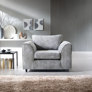 Light Grey Harriet Crushed Chenille Armchair Chair shot 5131058