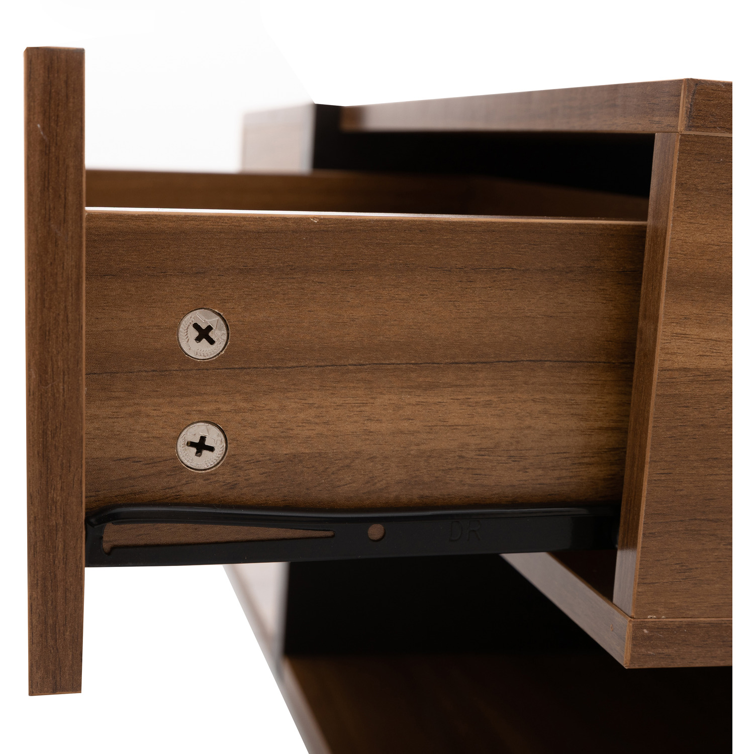 Modern Square Line Coffee Table - Brown Mdf Metal