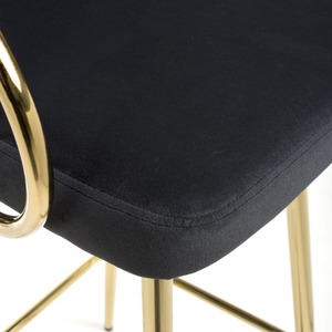 Volero Brushed Velvet Black Bar Stool
