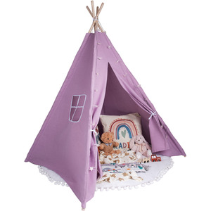 Violet Blush Purple Teepee Stylish Kids Tent With Rug And Lights